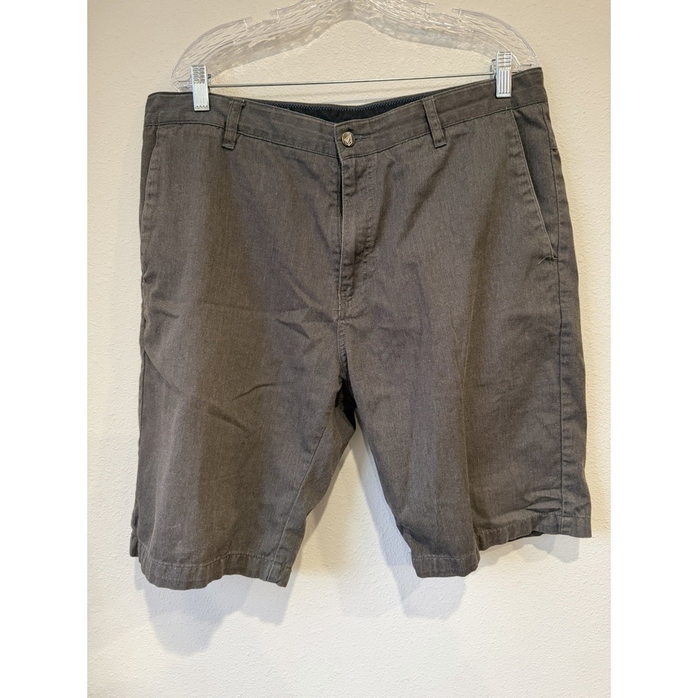 Volcom Corpo Class Chino Shorts Mens Size 36‎ Gray Multiple Pockets Light Weight